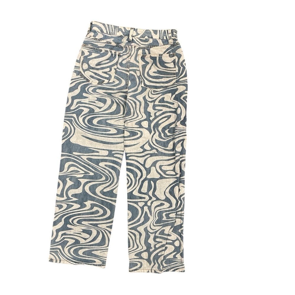 Y2K Psychedelic Swirl Wide Leg Jeans High Rise Indie Sleaze - Picture 4 of 5